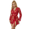 Subblime - 953775 Chemisier De Nuit Dentelle + String Rouge S/M